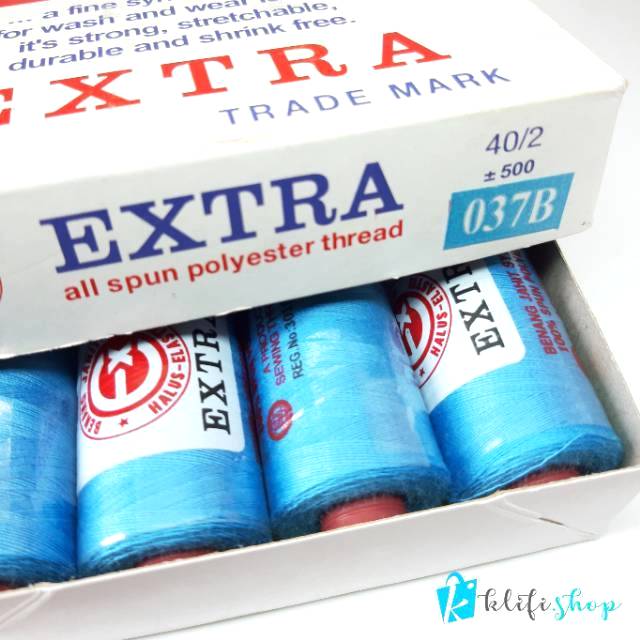 Benang extra biru tosca/ benang jahit extra/ benang jahit biru tosca' (037B)
