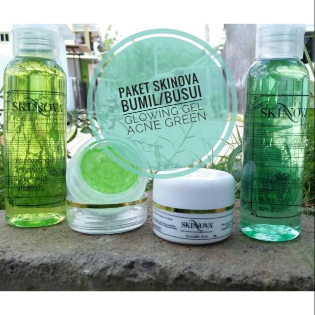 PAKET SKINOVA BUMIL / BUSUI GLOWING GEL ACNE GREEN