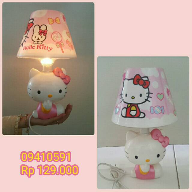 Lampu meja hello kitty