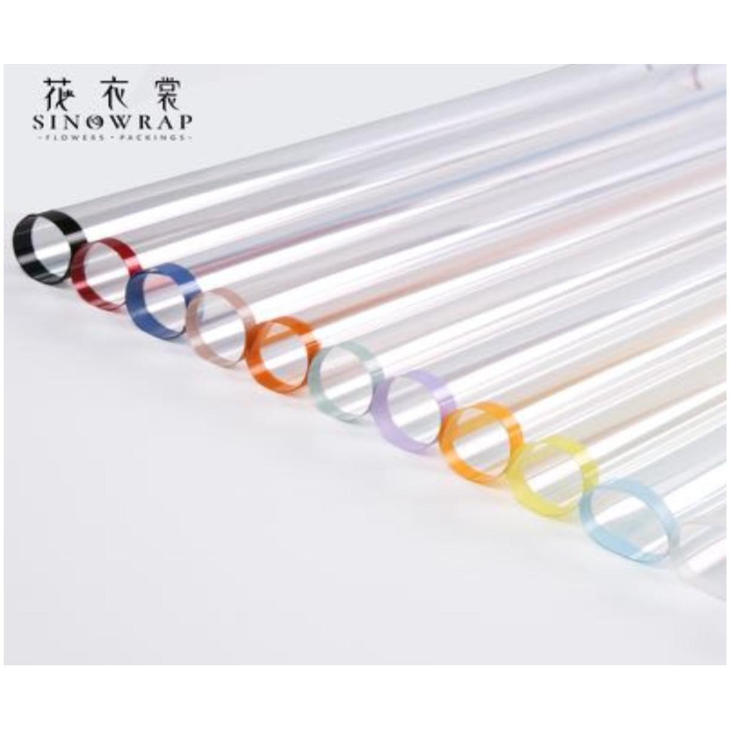 

(20Lembar) Kertas Bunga Buket List Transparant Bening Cellophane / Wrapping Paper Clear Line OPP