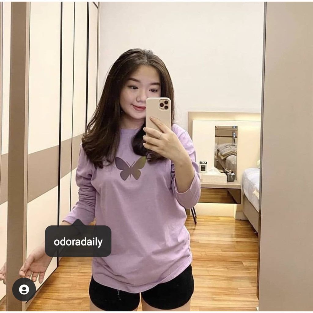 [ODORADAILY] BAJU KAOS LENGAN PANJANG LILAC