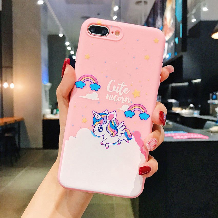 Unicorn Soft Case HP VIVO Y11 Y12 Y15 Y17 Y55 Y55S Y55L Y20 Y20S Y20i V5 V5S V7 Plus + Y71 Y81 Y83 V9 Y91C Y93S Y95 V15 V20 S1 Z1 Pro Pink Casing OPPO A15 A93 Reno 4F Reno4 F