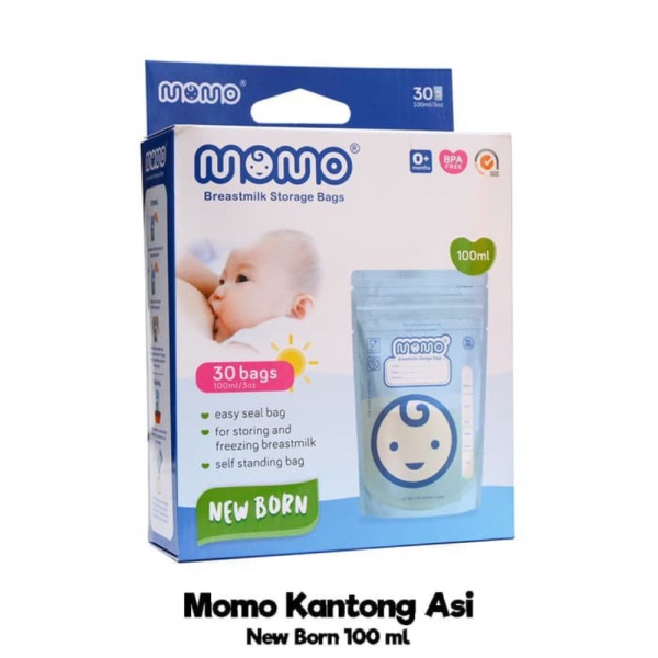 ECER KANTONG ASI MOMO 100ML New Born