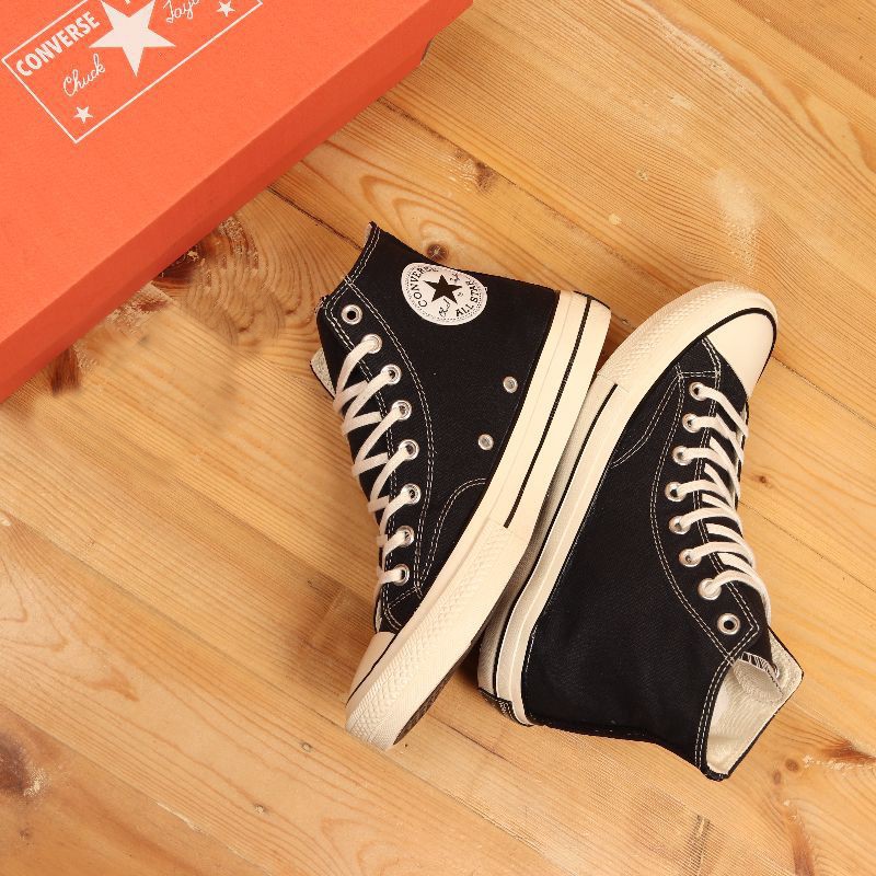 sepatu converse 70s pria wanita allstar hitam tinggi high egret pemium import