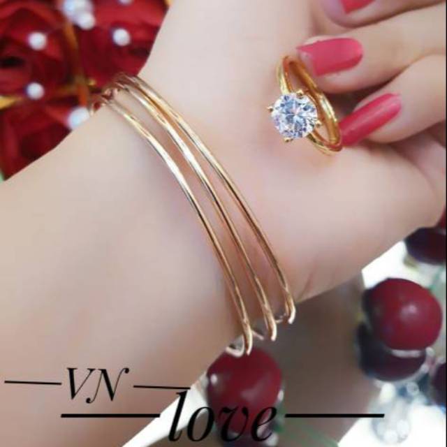 Xuping set perhiasan lapis emas 24K 0409