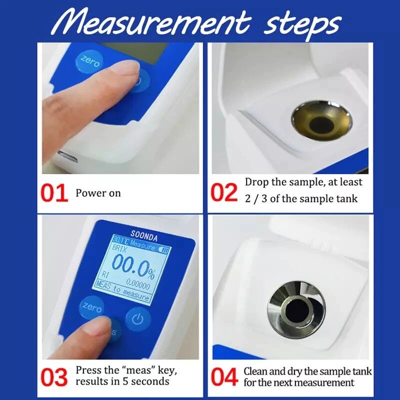 Alat Ukur Konsentrasi Gula Digital Portabel Refractometer Sugar Brix Meter Digital 0-55%