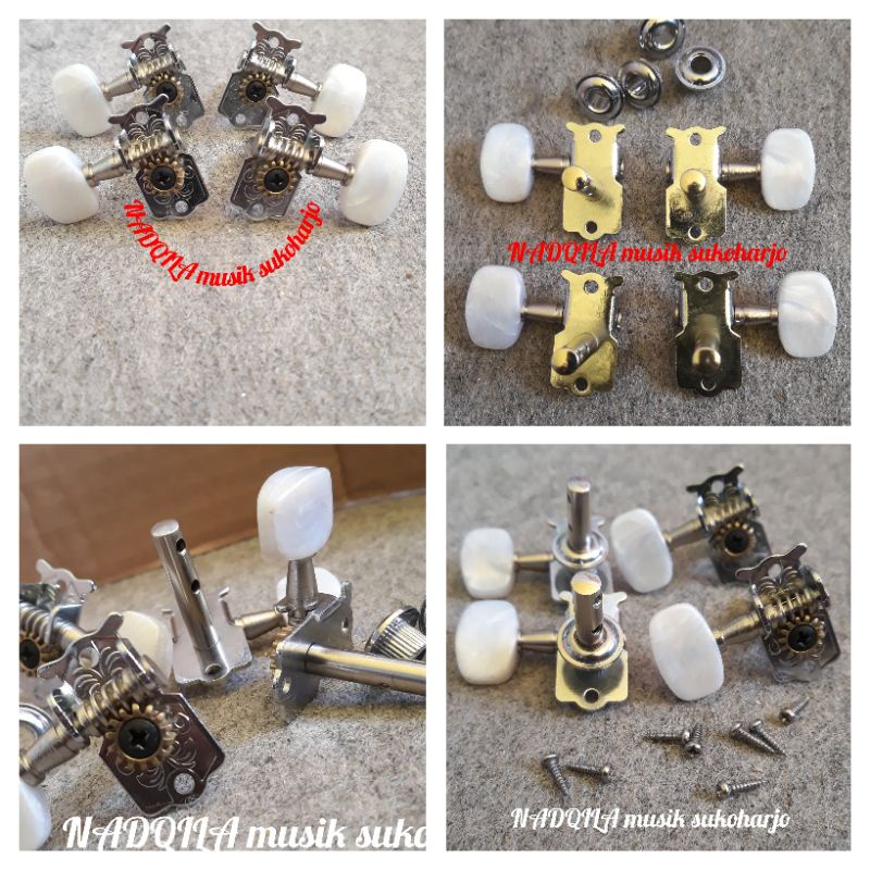 Driyer tuning peg tuner key pemutar senar grafik telinga mutiara ukulele kentrung 1 set