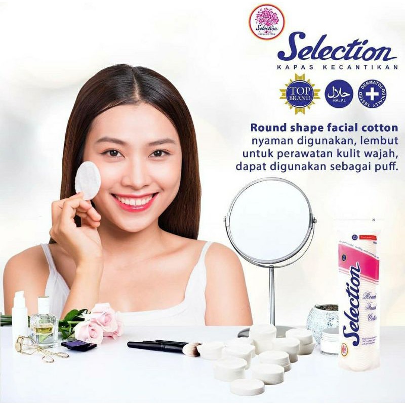 Kapas Selection Facial Cotton Round Kapas Tipis Toner Pembersih Wajah Bulat | Kotak | Cotton Bud