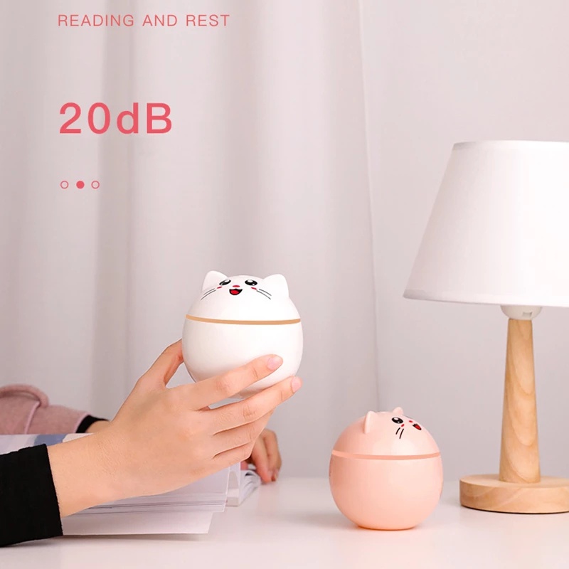 [300ml Mini Lucky Cat Humidifier With Color Night Light] [Cute Portable USB Air Purifier] [Ultrasonic Aromatherapy Atomizer] [Home &amp; Office &amp; Car Atomizer]