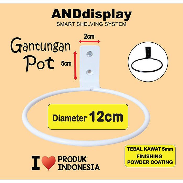 GANTUNGAN POT D.12 CM HANGER TEMPAT MAKAN ANJING KUCING BURUNG DINDING ANDDISPLAY