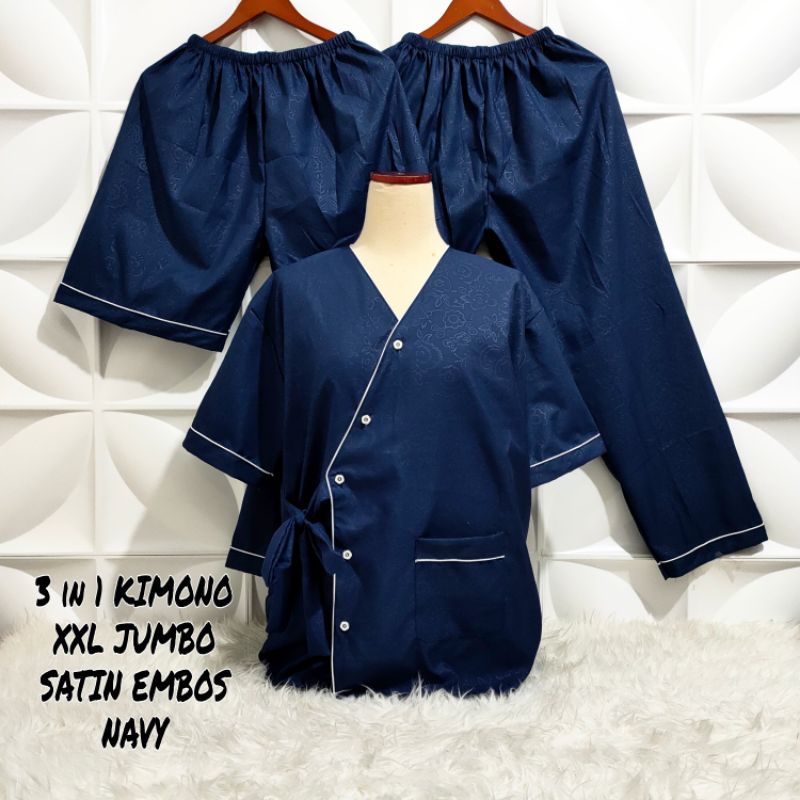 PIYAMA KIMONO 3IN1 XXL JUMBO SATIN EMBOS