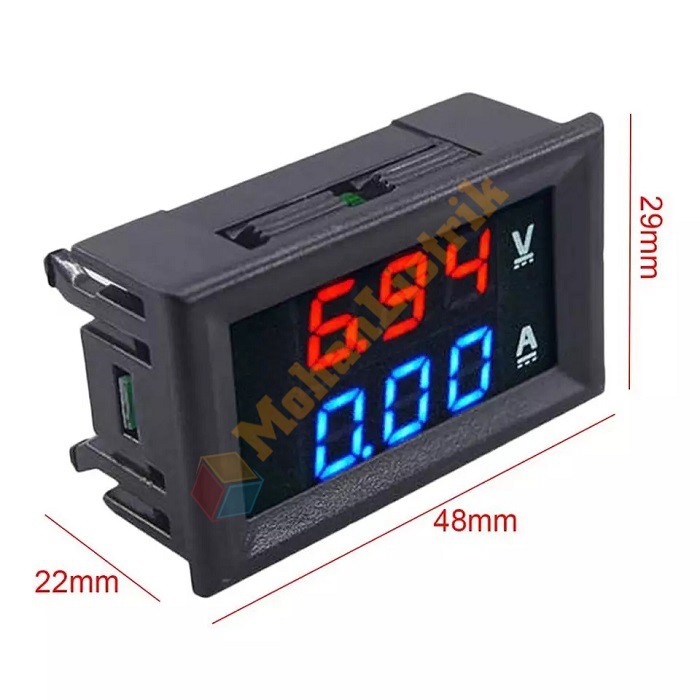 Voltmeter Amperemeter Digital 10A 100V DC Frame Cover