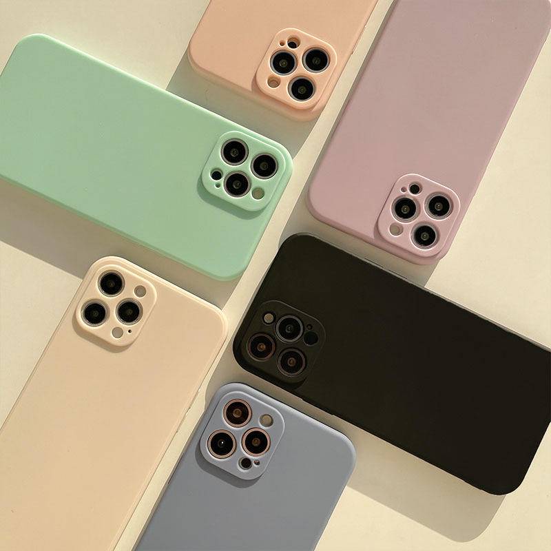 Soft Case Silikon Warna Polos Untuk iPhone 13 12 11 Pro MAX Mini X XS MAX XR SE 2020 2022 6 6S 7 8 Plus