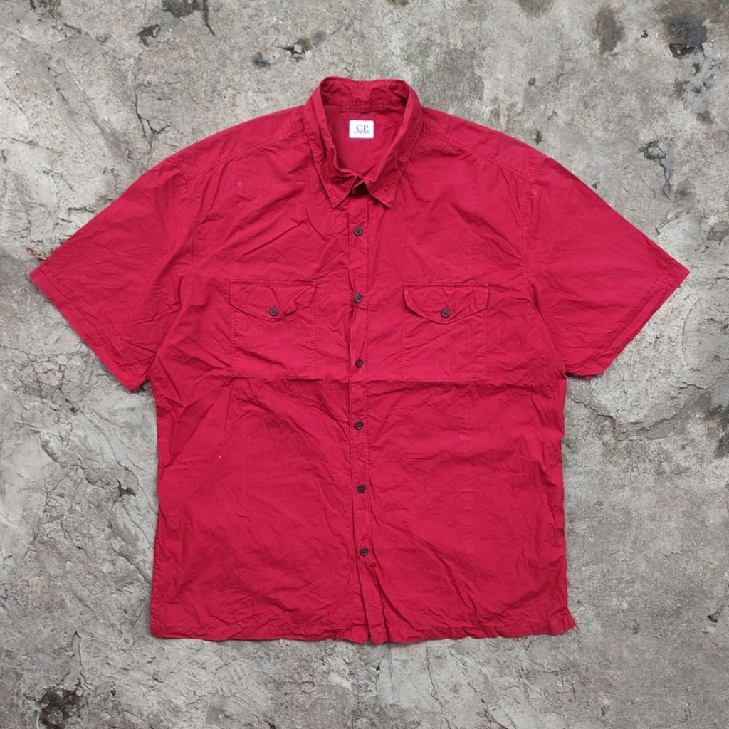 KEMEJA CP COMPANY ITALY ORIGINAL IMPORT KATUN MERAH POLOS SHIRT JUMBO ITTIERRE PRIA WANITA AUTHENTIC