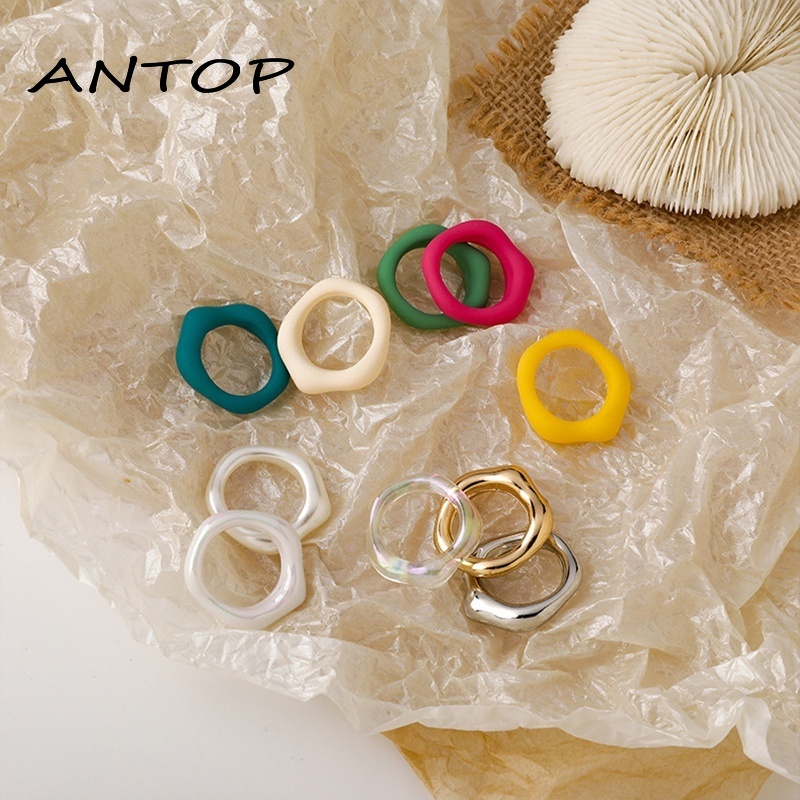 Cincin Fashion Gaya Korea Warna Permen Akrilik ANTOP