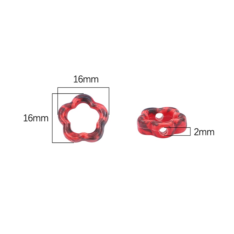 4pcs Manik-Manik Bentuk Bunga Bahan Keramik Porselen Ukuran 16mm Untuk Membuat Perhiasan Kalung Gelang Dan Anting