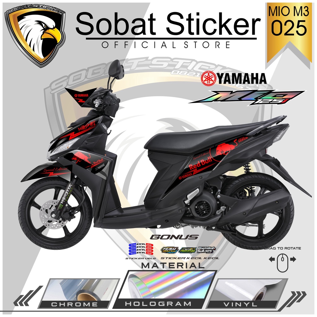 STRIPING MIO M3 - STRIPING HOLOGRAM YAMAHA MIO M3 2021 RED BULL