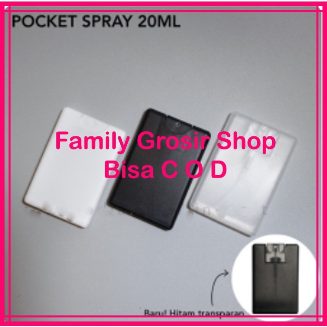 Botol Spray Pocket Card 20ml Plastik untuk Hand Sanitizer Parfum