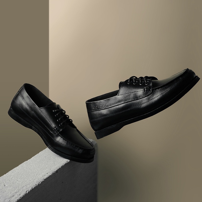 MARCO BLACK GL (KULIT ASLI) |ManNeedMe x Monday| Sepatu Pantofel Pria | Oxford Formal / Kantor Derby Shoes ORIGINAL