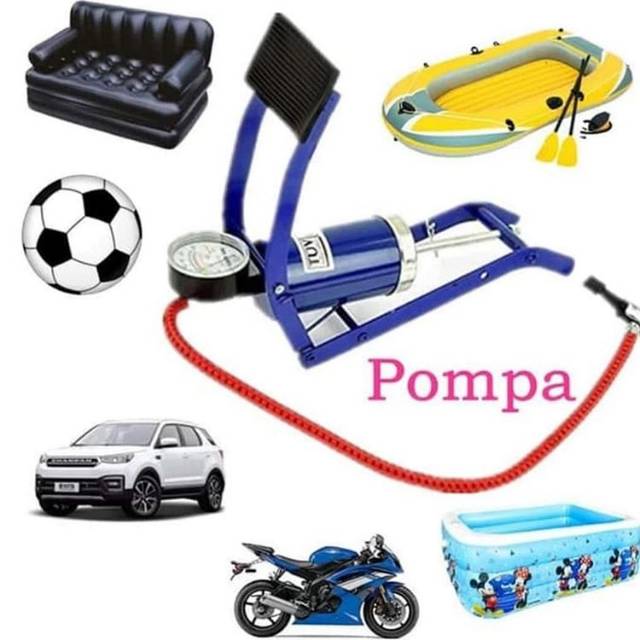 Pompa injak manual darurat Foot Pump serbaguna / pompaan injak mini