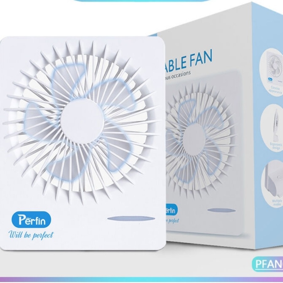 Kipas Angin Mini PERFIN PFAN03 Rechargeable Fan 3 Speed Portable Murah