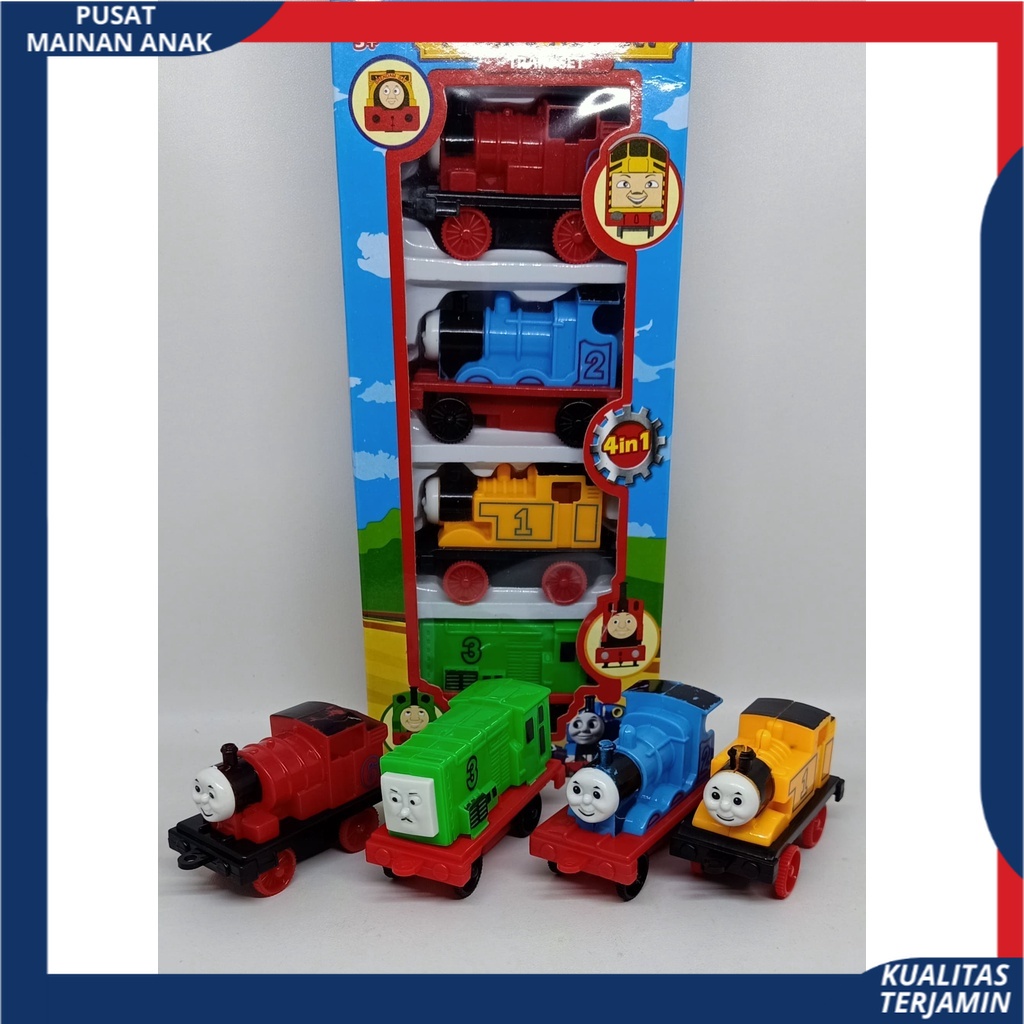 Mainan Anak Isi 4 PCS  Set Mobil Kereta Api Thm &amp; Friend PullBack / Train Play SNI Berkualitas