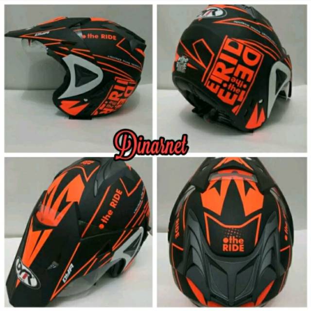 Helm semi cross DYR Double visor trail trabas supermoto