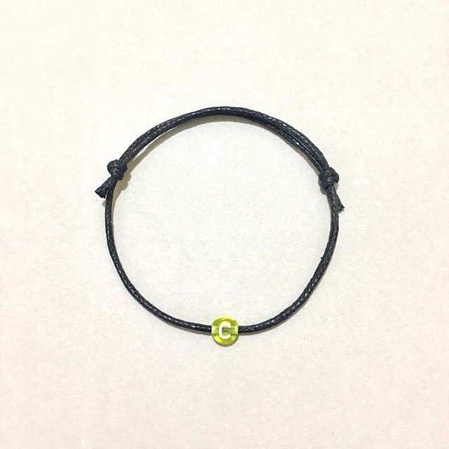 Allside Gelang tali / Gelang Gypsy / Gelang Boho simple black ( inisial A-Z)