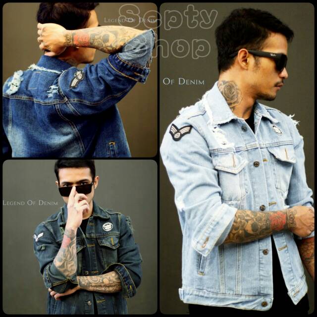 LEGEND OF DENIM™ | Jaket Jeans Sobek LOD™ | Jaket Jeans Sandwash Spray Series Distro Original