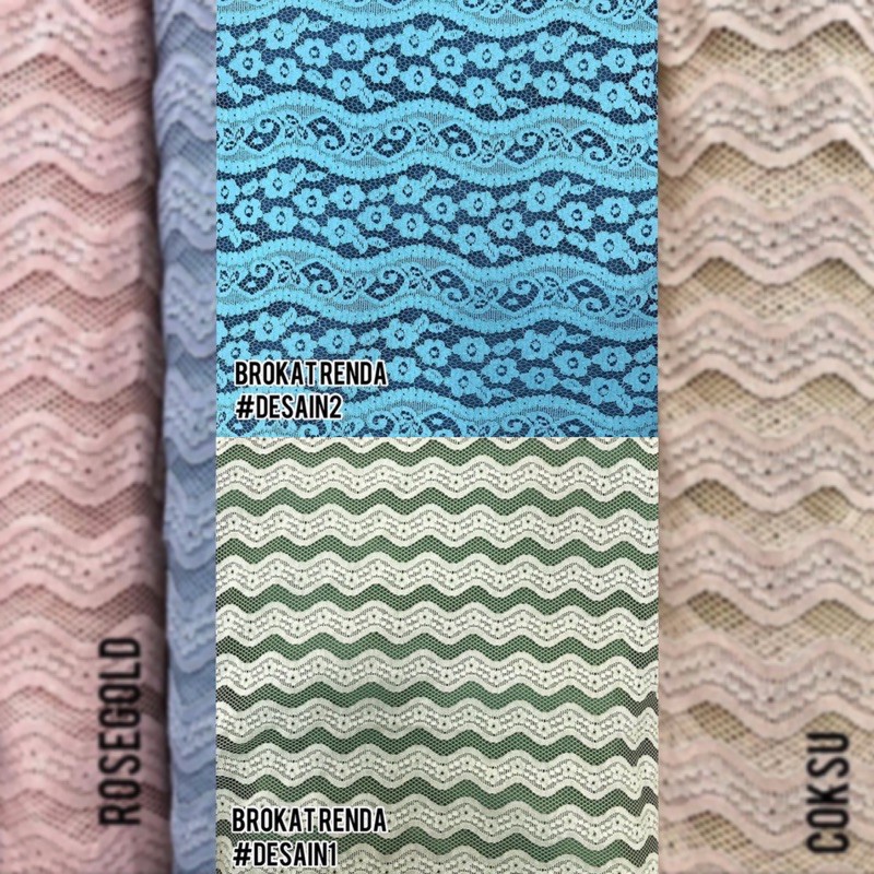 Brokat Renda Salur Bunga Perancis / Lace Tumpal Runstop