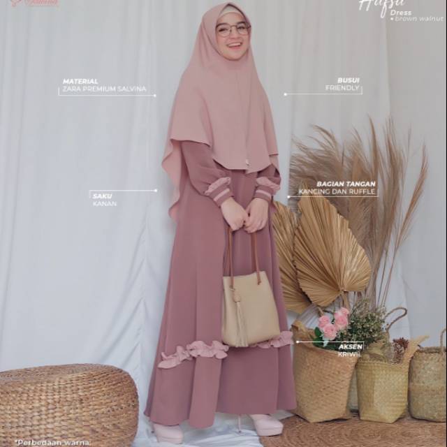 HAFSA set gamis polos by salvina