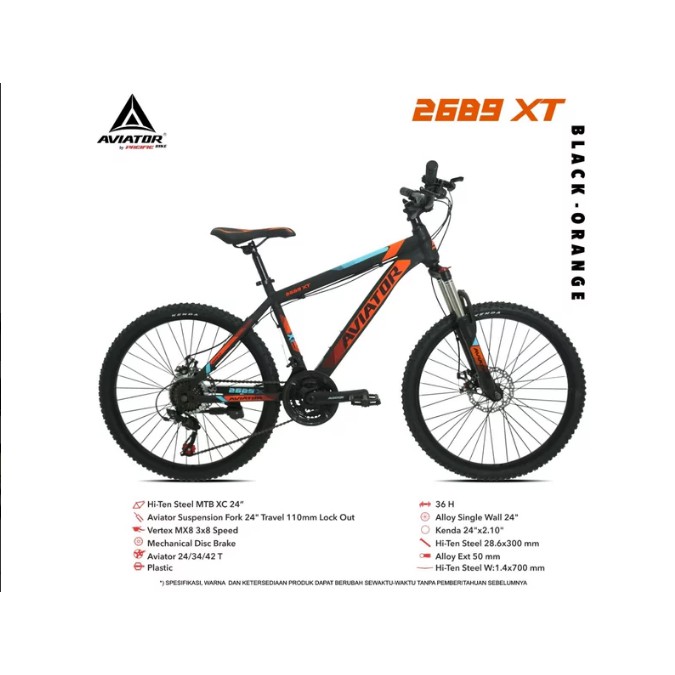 Sepeda MTB 24 Aviator 2689 XT 3x8 Speed