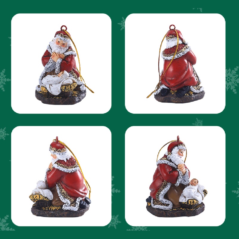 Ornamen Gantung Bentuk Santa Claus Bahan Resin Untuk Dekorasi Pohon Natal