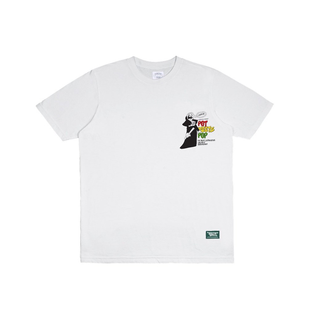 POT MEETS POP / CHEECH AND CHONG - SISTER MARY ELEPHANT TEE WHITE / BAJU KAOS