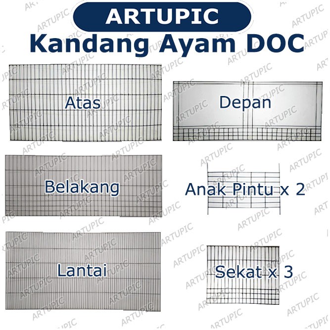 KANDANG AYAM KECIL DOC PULLET BATERAI KAWAT GALVANISE KANDANG ANAK AYAM 100x50x40cm 2 pintu