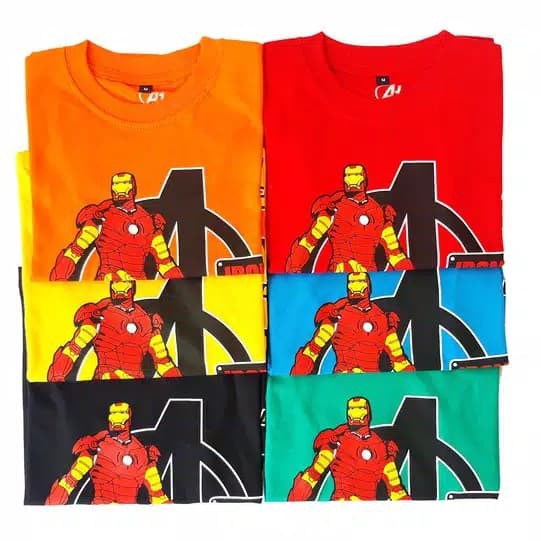 AVENGERS Iron Man / Kaos anak laki - laki motif karakter superhero 2-9 tahun