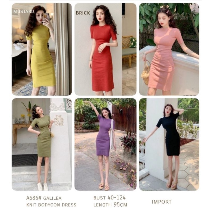 MDLV ~ A686 GALILEA KNIT BODYCON // DRESS RAJUT CASUAL CEWEK // FASHION IMPORT WANITA