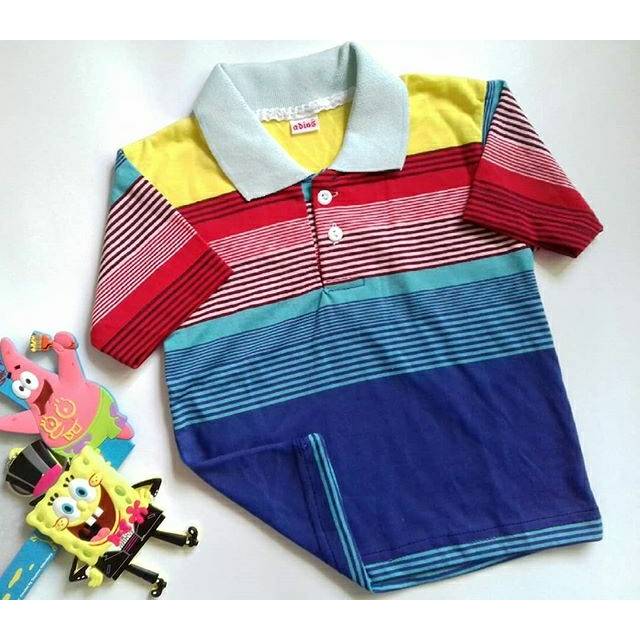 T shirt kerah - Kaos kerah anak - Kaos Salur