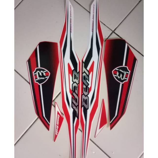 Stiker motor honda beat cbs-iss 2019 merah putih