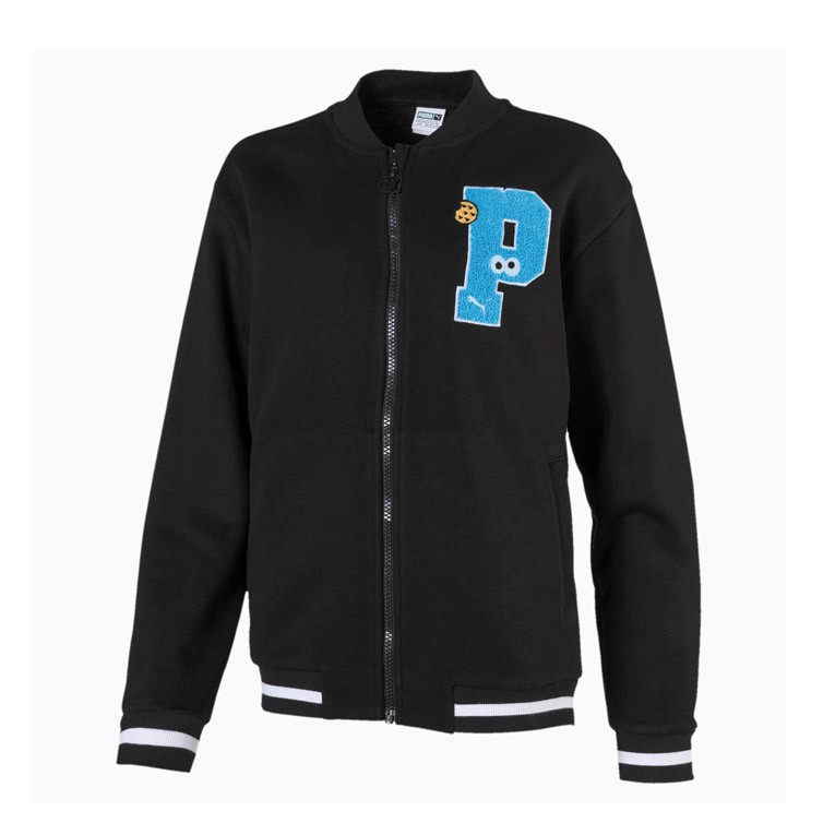 Jaket Kids PUMA x SESAME STREET Bomber Jacket Anak Black ORIGINAL