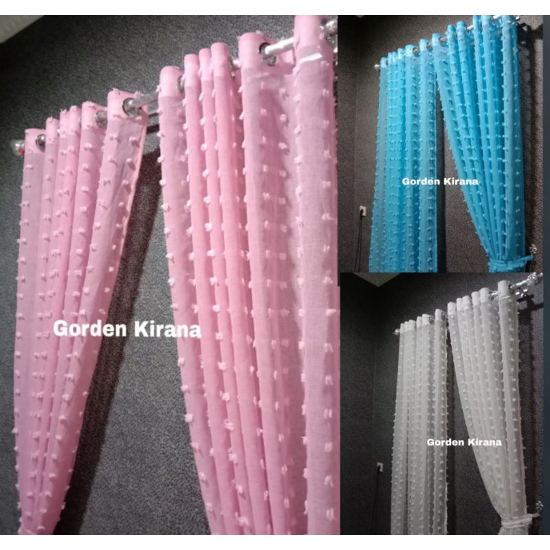 GORDEN VITRASE JENDELA KACA/UNGU/COKLAT/BIRU(VITRASE RUBBY)