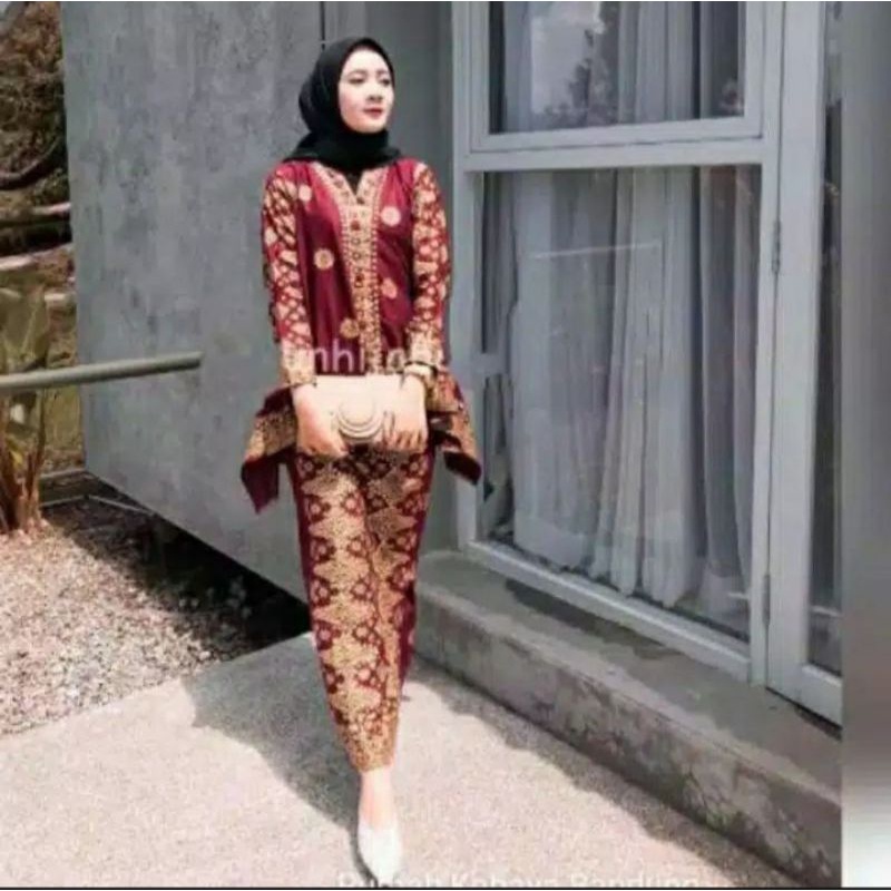 SETELAN WANITA BATIK MOTIF SONGKET PALEMBANG COUPLE KAPELAN PASANGAN KONDANGAN SUAMI ISTRI SET STELA