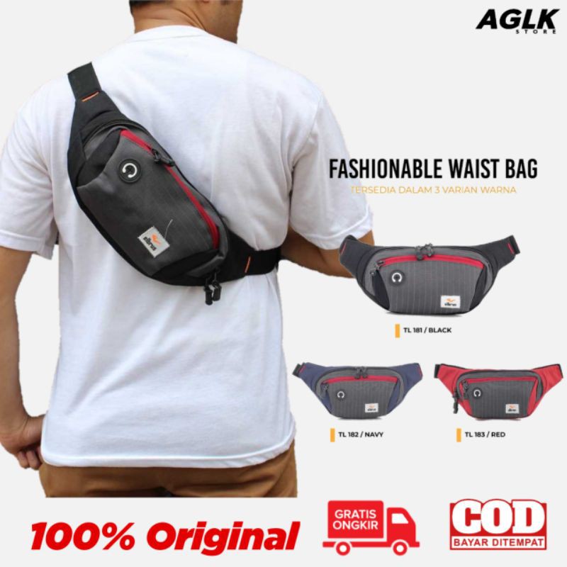 ARGL Tas Selempang Waistbag Pria Kecil Tas Pinggang Cowok Distro Casual Simpel