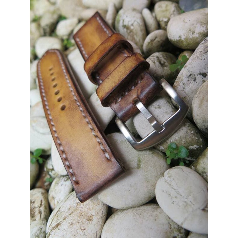 22mm- 24mm Tali Jam Kulit Asli Custom Handmade Vintage