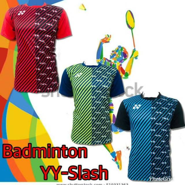 Yy slash/Yonex/kaos/baju/badminton/bulutangkis/lokal