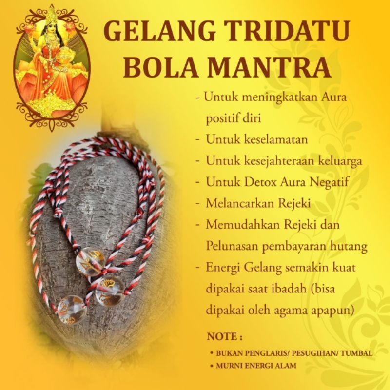 Gelang Tridatu Asli Bali Gelang Keberuntungan