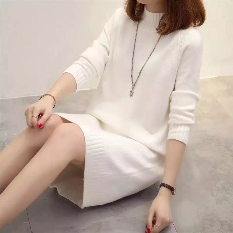 IMPORT WINTER AUTUMN WOMAN VICTORIA KNIT DRESS BAJU RAJUT WANITA MUSIM DINGIN GUGUR