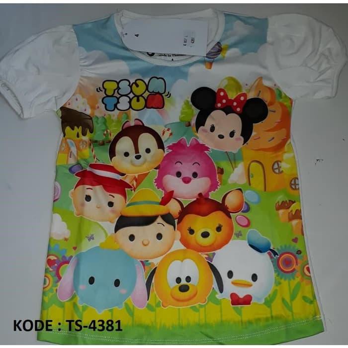 peralatan lettop Kaos Anak Perempuan merk Coco Ice Koleksi Tsum Tsum size 10, 12, 14 Berkualitas