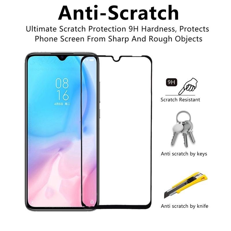 Tempered Glass Pelindung Layar Xiaomi Redmi Note 8 8 Pro Full Cover