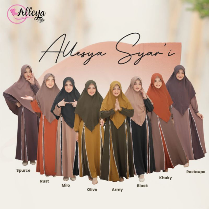 terbaru termurah gamis set hijab ALLESYA ORI Alleya Style/ gamis itycrepe tifany gamis simple/gamis 
